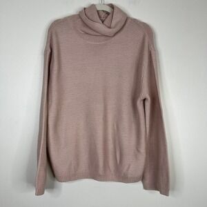 H&M Divided Knit Pink Turtleneck Longline Long Sleeve Sweater Size Small